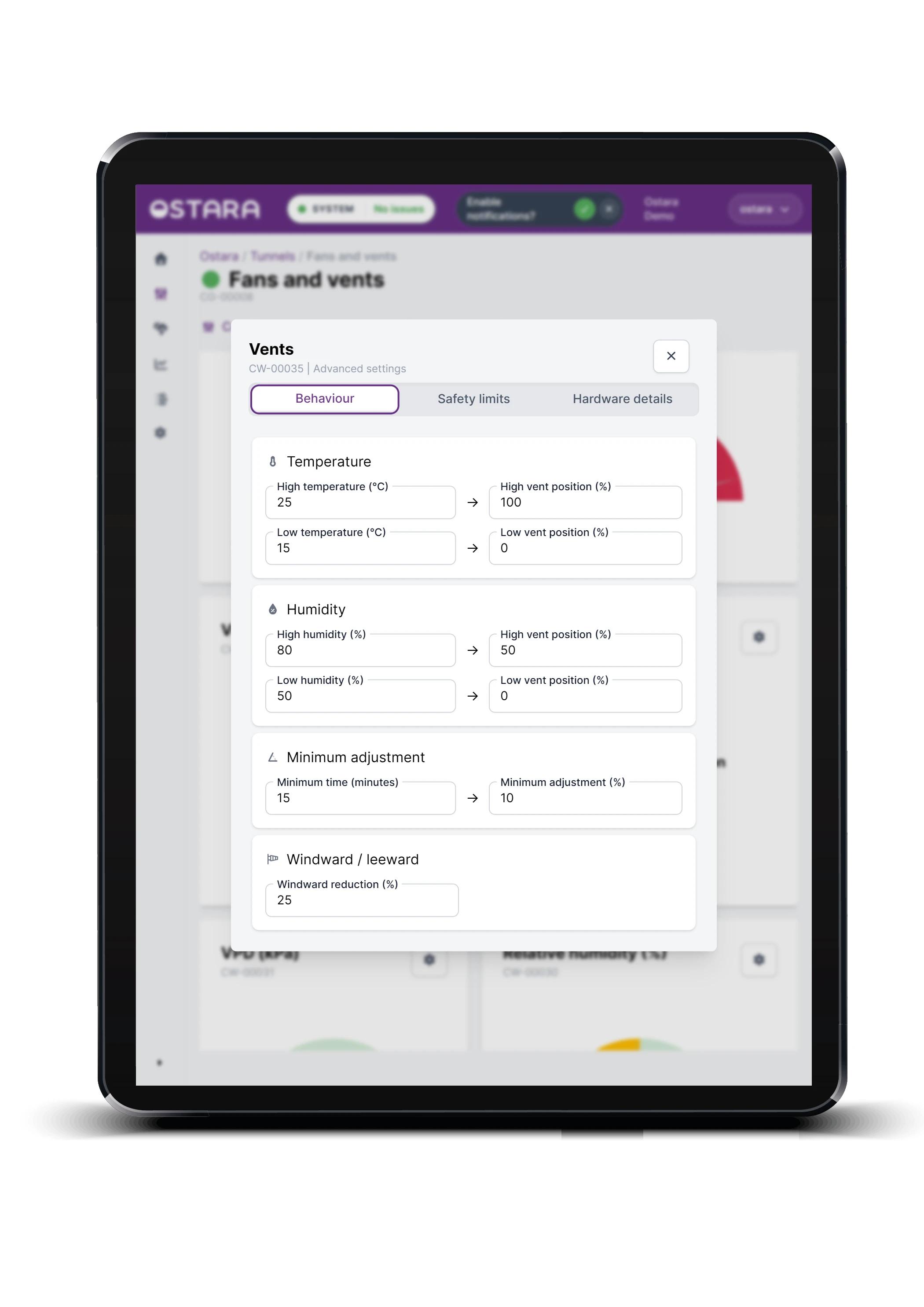 vent behaviour automation